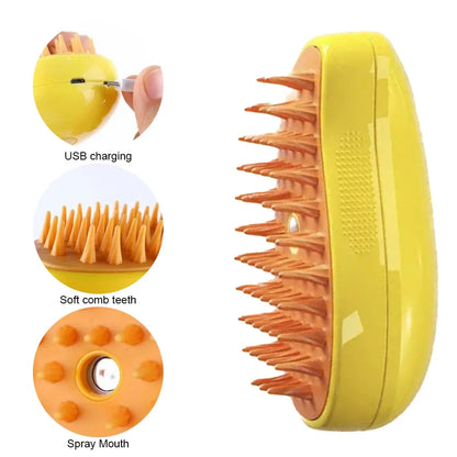 Brosse à vapeur 3 en 1 pour animaux de compagnie, peigne pour chien, brosse électrique pour pulvérisation de poils de chat, Massage, toilettage pour animaux de compagnie, peignes d'épilation