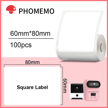 Phomemo – étiquettes autocollantes rectangulaires blanches, papier autocollant pour imprimante d'étiquettes Phomemo M110 M220, Identification étanche
