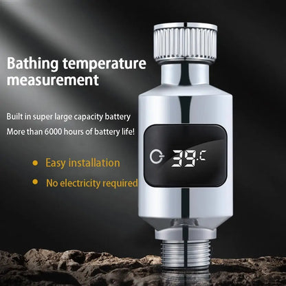 Thermomètre à eau avec affichage de la température, affichage numérique pour bain de bébé, thermomètre électronique, pyromètre de douche numérique LED, 1/2 pièces