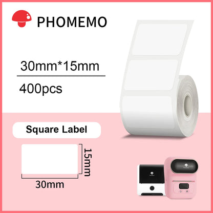 Phomemo – étiquettes autocollantes rectangulaires blanches, papier autocollant pour imprimante d'étiquettes Phomemo M110 M220, Identification étanche