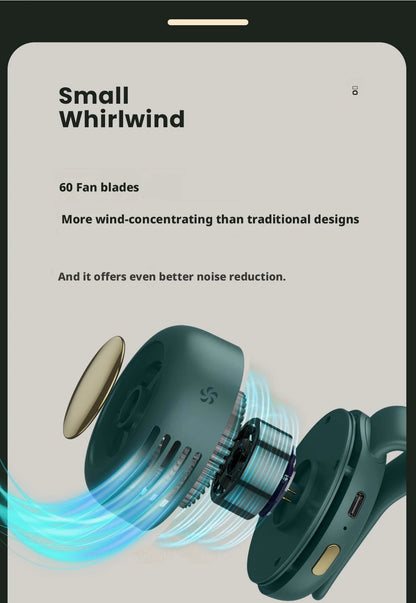 Ventilateur portable mini, rechargeable, sans pales, à clipser, pour la taille, adapté à la ventilation extérieure, petit ventilateur de bureau