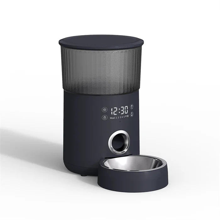 Distributeur automatique de nourriture pour animaux domestiques (chats et chiens) avec vidéo HD 1080P, vision nocturne, Wi-Fi 5G, audio bidirectionnel, capteur anti-blocage de nourriture, alertes sonores et de mouvement, en