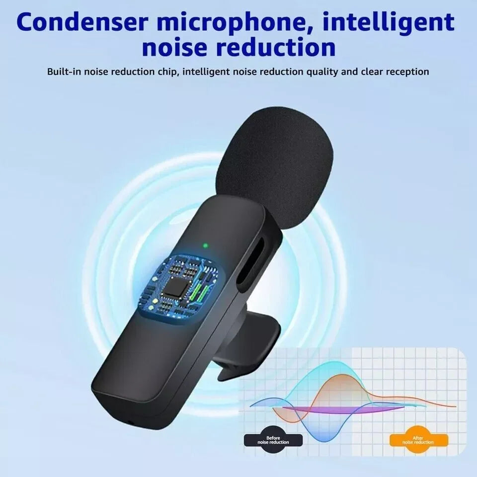 Nouveau microphone cravate sans fil portable pour enregistrement audio-vidéo, mini micro pour iPhone Android, diffusion en direct, jeux, microphone pour téléphone 2026
