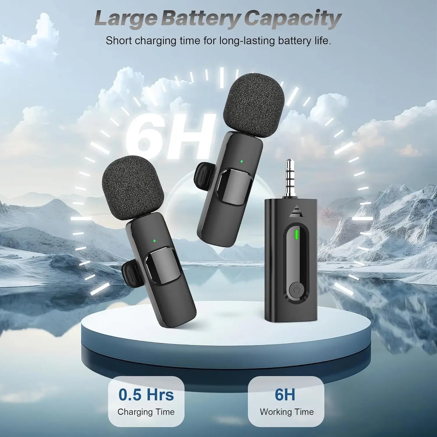 Nouveau microphone cravate sans fil portable pour enregistrement audio-vidéo, mini micro pour iPhone Android, diffusion en direct, jeux, microphone pour téléphone 2026