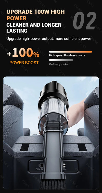 Aspirateur de voiture CENRR Mini 998000PA, aspirateur sans fil puissant et portable pour appareils ménagers, souffleur portatif, nettoyeur de voiture