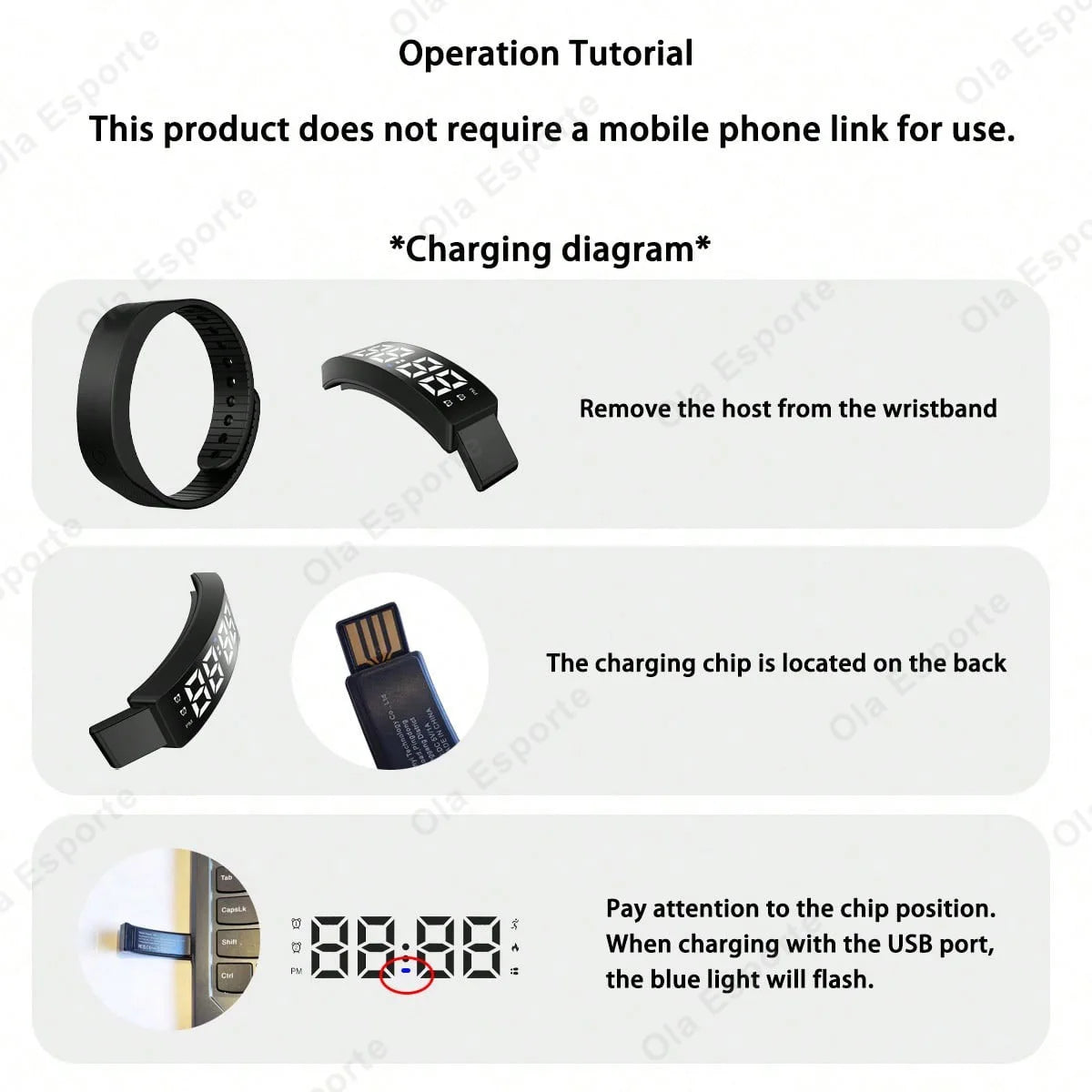 Bracelet intelligent LED numérique étanche, horloge intelligente, podomètre de course, moniteur d'activité, alarme vibrante, rappel, HT30