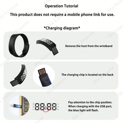 Bracelet intelligent LED numérique étanche, horloge intelligente, podomètre de course, moniteur d'activité, alarme vibrante, rappel, HT30