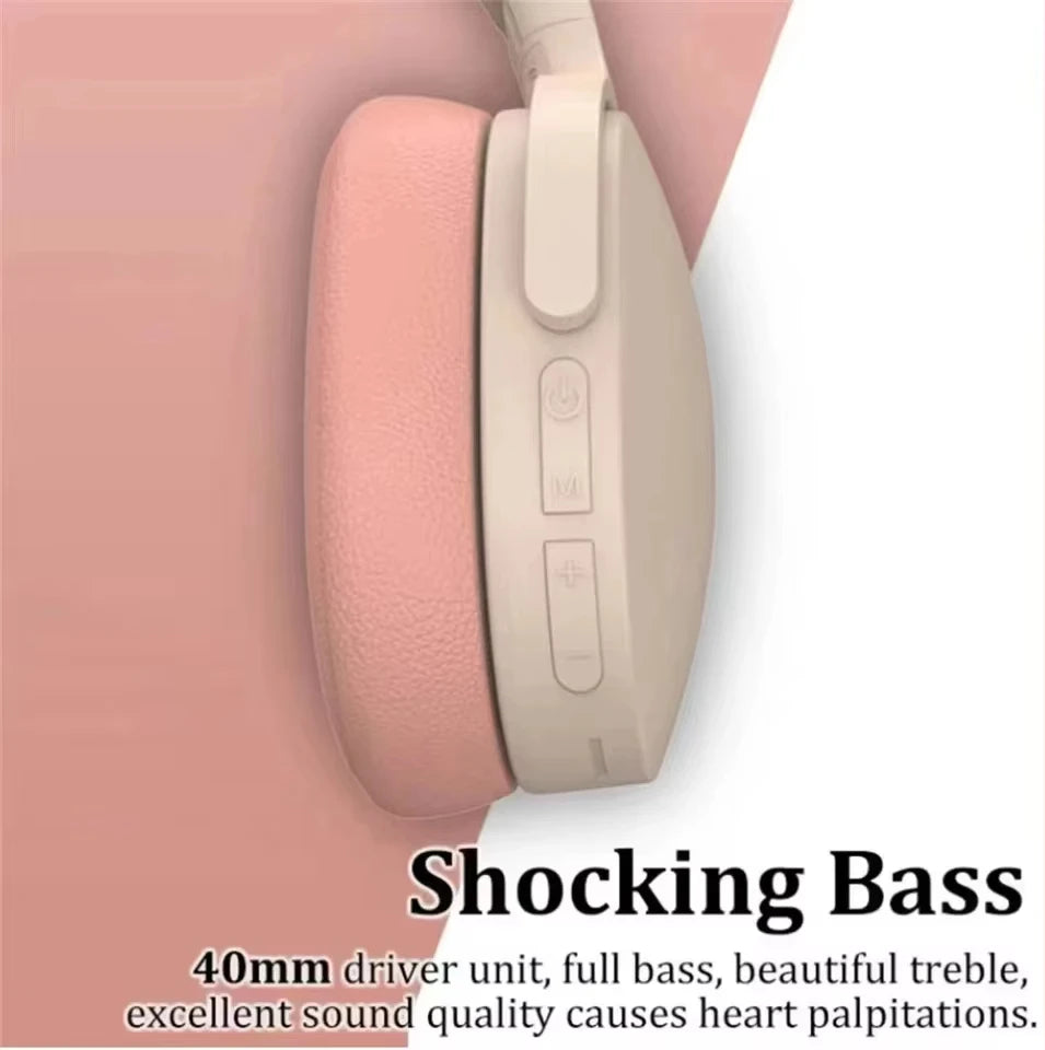 Écouteurs sans fil Bluetooth 5.3 sur l'oreille casques stéréo Hifi véritables sports avec écouteurs lecteur de musique Tf/Aux avec micro