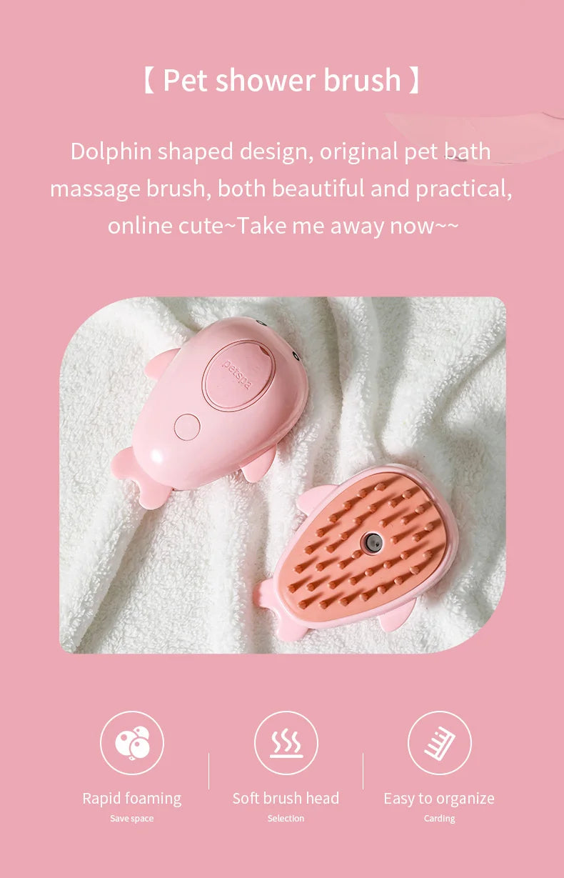 Brosse à vapeur 3 en 1 pour animaux de compagnie, peigne pour chien, brosse électrique pour pulvérisation de poils de chat, Massage, toilettage pour animaux de compagnie, peignes d'épilation