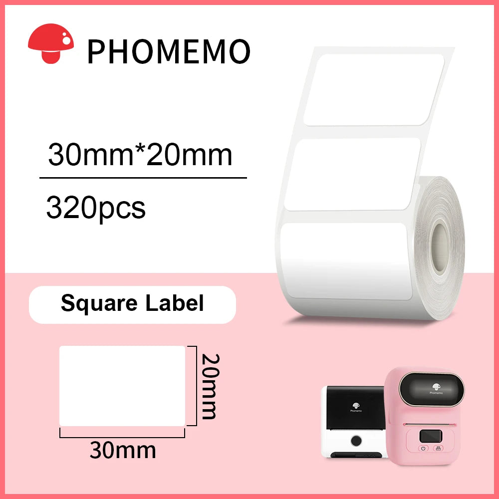 Phomemo – étiquettes autocollantes rectangulaires blanches, papier autocollant pour imprimante d'étiquettes Phomemo M110 M220, Identification étanche