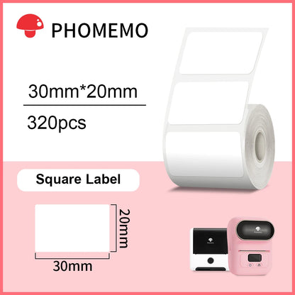 Phomemo – étiquettes autocollantes rectangulaires blanches, papier autocollant pour imprimante d'étiquettes Phomemo M110 M220, Identification étanche
