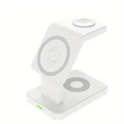 Support de chargeur magnétique sans fil 3 en 1, pour iPhone 15 14 13 12 Pro Max Apple Watch 1-8 AirPods Macsafe, Station de charge rapide