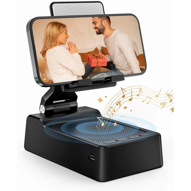 Support de téléphone avec haut-parleur Bluetooth, haut-parleur sonore surround HD, compatible avec tous les iPhone