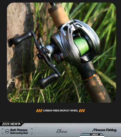 ANATONO-Moulinet de pêche ultraléger Silver bal 37Baitcasting, moulinet à élasticité, eau salée, rapport d'engrenage 130: 1, 8 + 1BB, 6kg, 7.0g