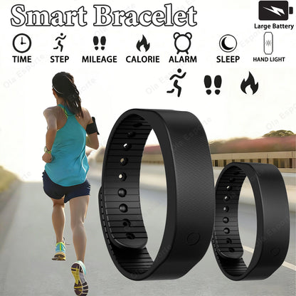 Bracelet intelligent LED numérique étanche, horloge intelligente, podomètre de course, moniteur d'activité, alarme vibrante, rappel, HT30