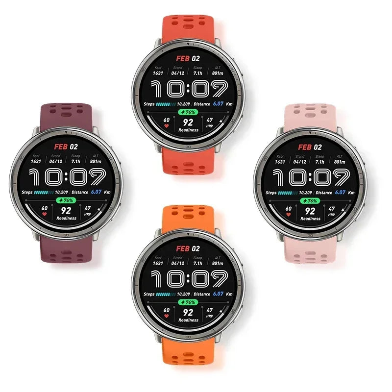 Bracelet en Silicone officiel 1:1 pour Amazfit Active 2, Bracelet de sport respirant Original, Amazfit GTS 4/3 Mini Bip 3 Correa