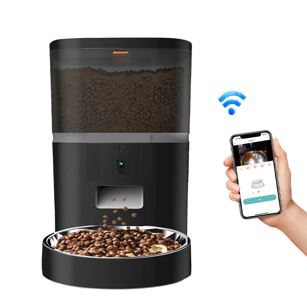 4L avec caméra HD mangeoire automatique pour animaux de compagnie distributeur automatique de nourriture pour chat et chien adapté à deux animaux de compagnie chat et chien alimentation à distance