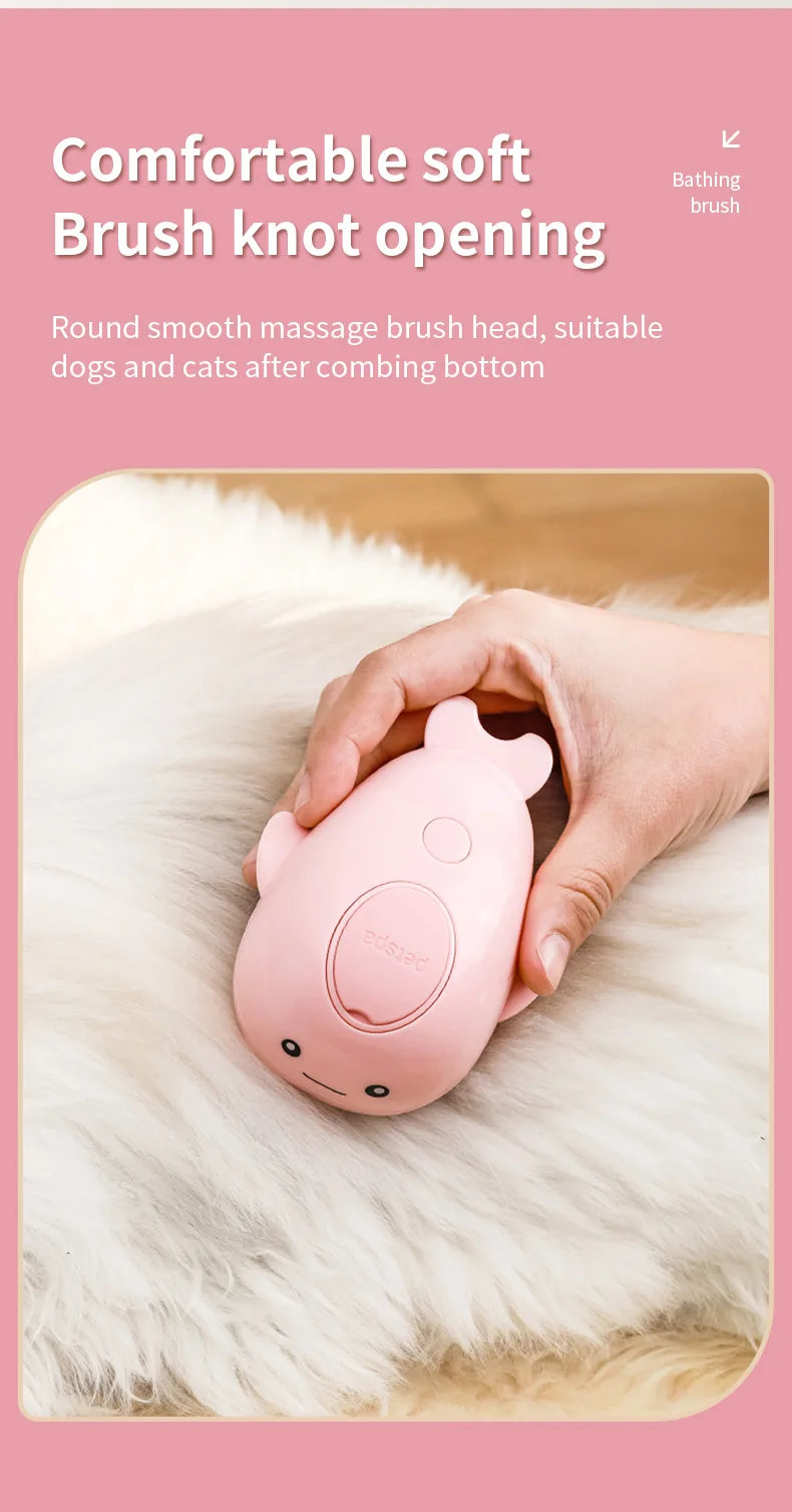 Brosse à vapeur 3 en 1 pour animaux de compagnie, peigne pour chien, brosse électrique pour pulvérisation de poils de chat, Massage, toilettage pour animaux de compagnie, peignes d'épilation