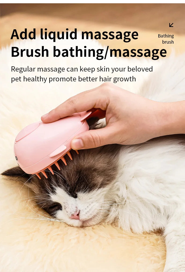 Brosse à vapeur 3 en 1 pour animaux de compagnie, peigne pour chien, brosse électrique pour pulvérisation de poils de chat, Massage, toilettage pour animaux de compagnie, peignes d'épilation