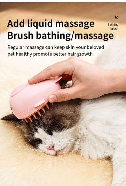 Brosse à vapeur 3 en 1 pour animaux de compagnie, peigne pour chien, brosse électrique pour pulvérisation de poils de chat, Massage, toilettage pour animaux de compagnie, peignes d'épilation