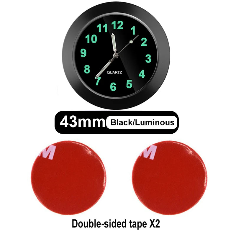 Mini horloge de voiture lumineuse Automobiles montre à coller interne mécanique horloges à Quartz ornement automatique 40/43mm Mini horloge numérique