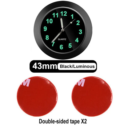 Mini horloge de voiture lumineuse Automobiles montre à coller interne mécanique horloges à Quartz ornement automatique 40/43mm Mini horloge numérique