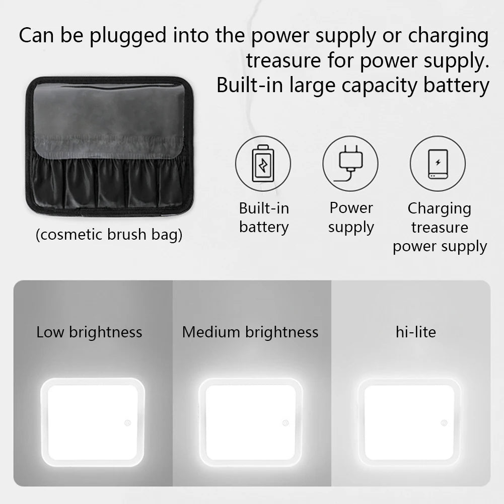 Étui à cosmétiques intelligent LED avec miroir, sac à cosmétiques, sacs de maquillage de voyage pour femmes, sac de rangement Portable à la mode, sacs de maquillage de voyage