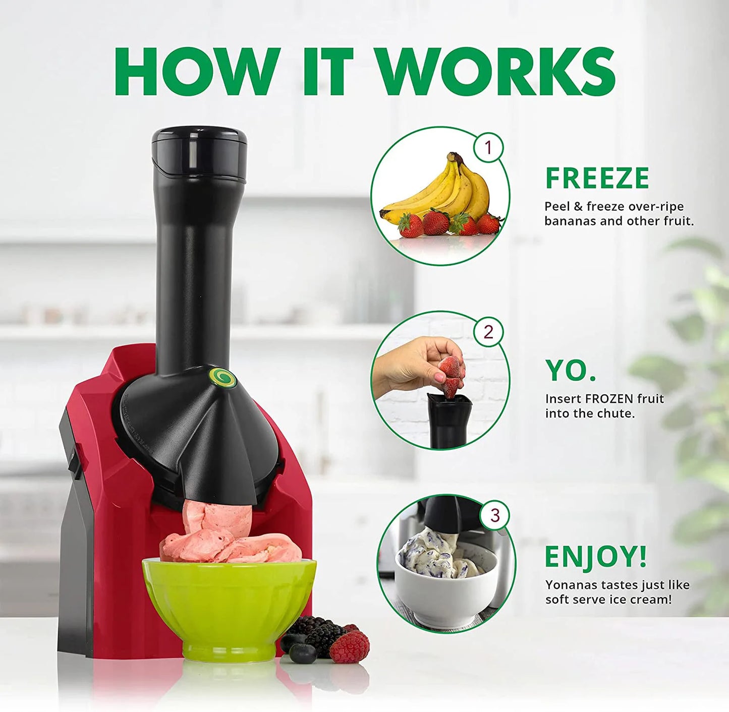 Machine à glace électrique domestique 110V-220V, petite machine à glace pour fruits, yaourts et smoothies, machine à faire des glaces pour enfants