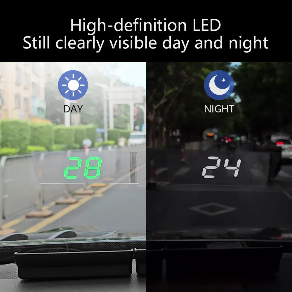 Compteur de vitesse numérique W1 GPS HUD Plug And Play, affichage tête haute pour toutes les voitures, grand police KMH, projecteur de pare-brise, accessoires de voiture