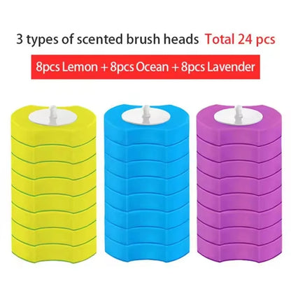 Recharges de brosse de toilette jetables, 24 pièces, tampons de recharge de baguette de toilette, nettoyeurs de brosse de bol pour toilettes, accessoires d'outils de nettoyage de salle de bains