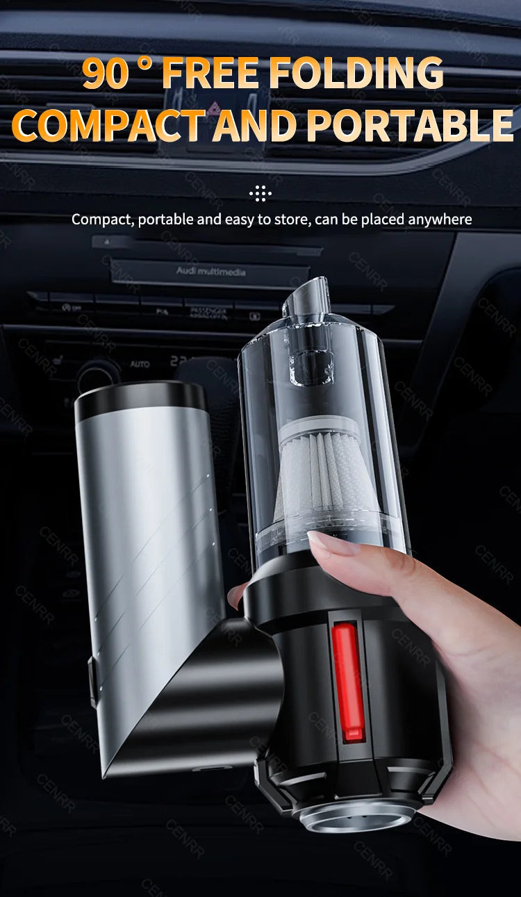 Aspirateur de voiture CENRR Mini 998000PA, aspirateur sans fil puissant et portable pour appareils ménagers, souffleur portatif, nettoyeur de voiture