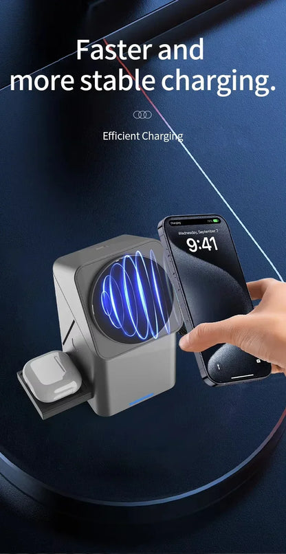 Chargeur magnetique sans fil 3-en-1
