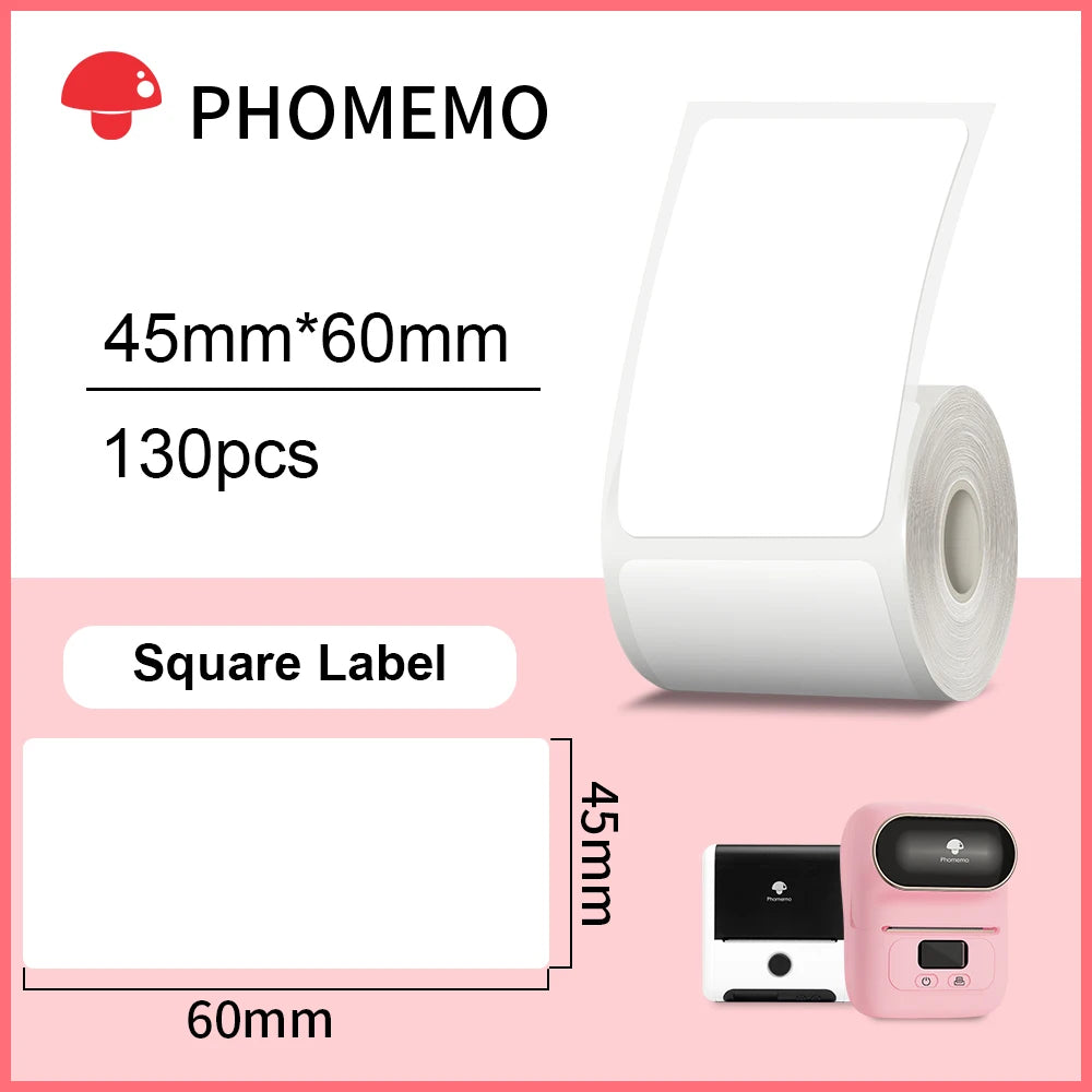 Phomemo – étiquettes autocollantes rectangulaires blanches, papier autocollant pour imprimante d'étiquettes Phomemo M110 M220, Identification étanche