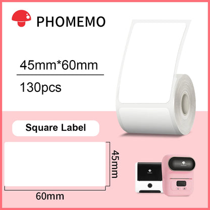 Phomemo – étiquettes autocollantes rectangulaires blanches, papier autocollant pour imprimante d'étiquettes Phomemo M110 M220, Identification étanche