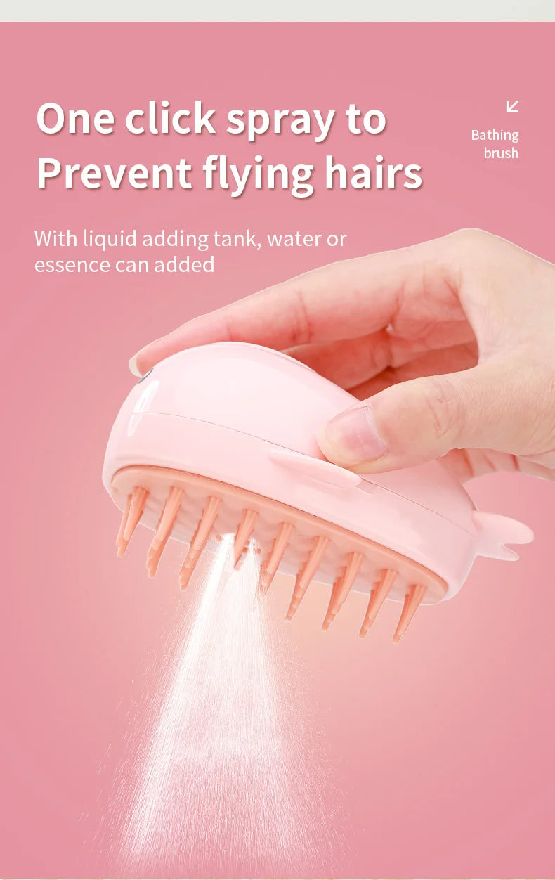 Brosse à vapeur 3 en 1 pour animaux de compagnie, peigne pour chien, brosse électrique pour pulvérisation de poils de chat, Massage, toilettage pour animaux de compagnie, peignes d'épilation