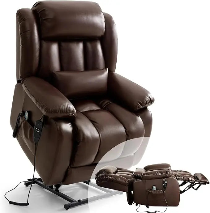 Fauteuil inclinable pour adultes, fauteuil élévateur électrique à double moteur, position infinie, levage plat, massage et chauffage, extension, personnalisé