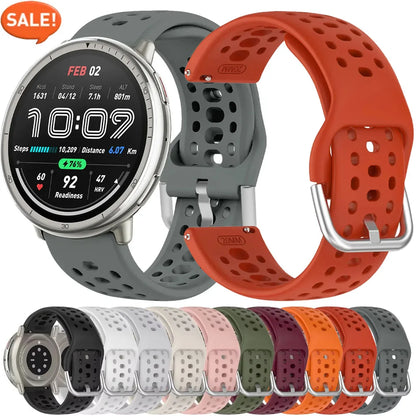 Bracelet en Silicone officiel 1:1 pour Amazfit Active 2, Bracelet de sport respirant Original, Amazfit GTS 4/3 Mini Bip 3 Correa