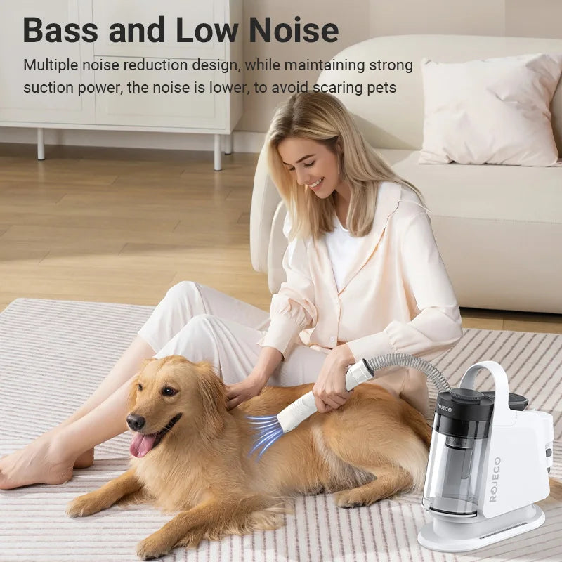 ROJECO Kit d'aspirateur de toilettage multifonction pour animaux de compagnie 5-en-1 aspirateur domestique Portable pour Kit de toilette aspirateur de poils de chien et de chat