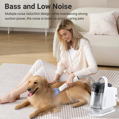 ROJECO Kit d'aspirateur de toilettage multifonction pour animaux de compagnie 5-en-1 aspirateur domestique Portable pour Kit de toilette aspirateur de poils de chien et de chat