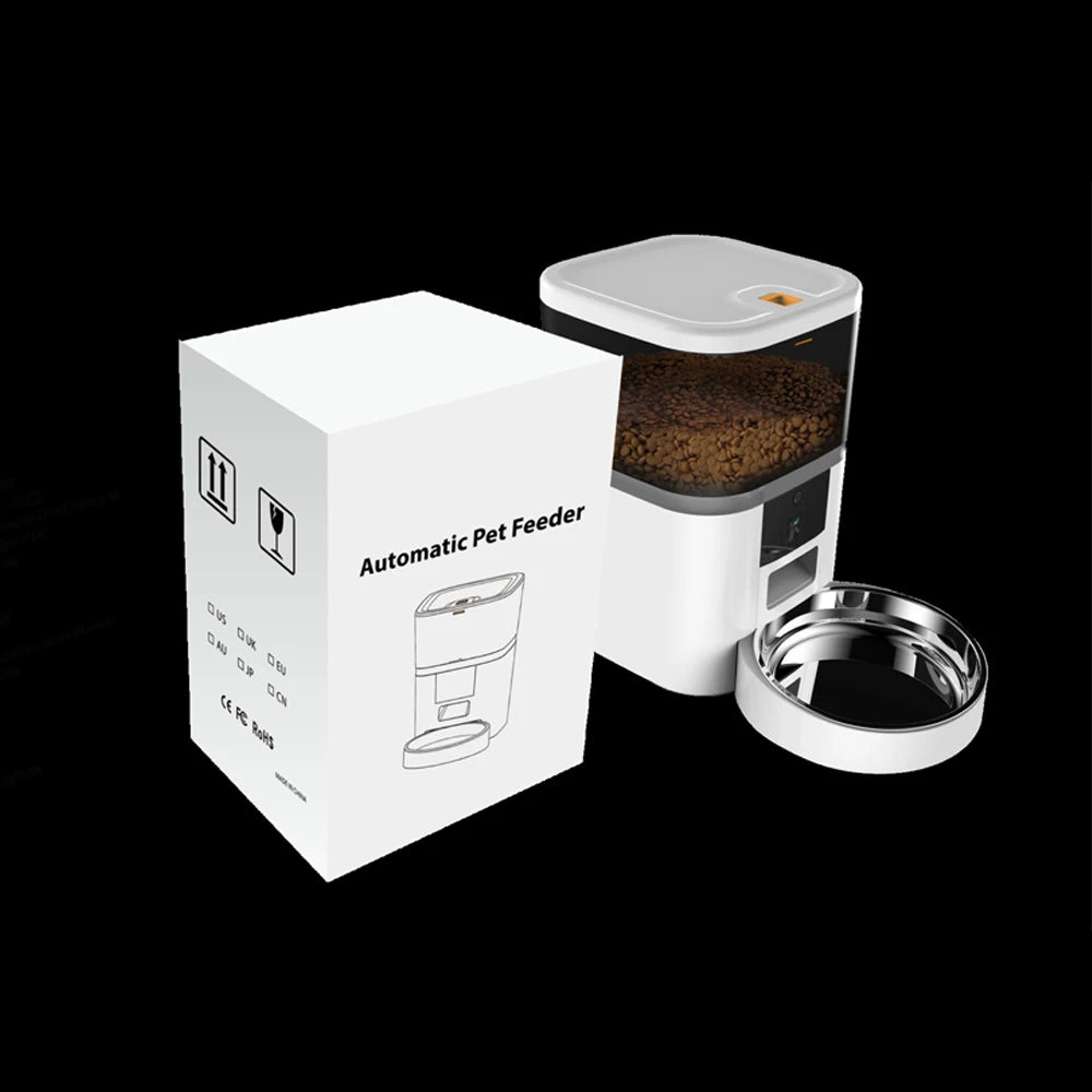 4L avec caméra HD mangeoire automatique pour animaux de compagnie distributeur automatique de nourriture pour chat et chien adapté à deux animaux de compagnie chat et chien alimentation à distance