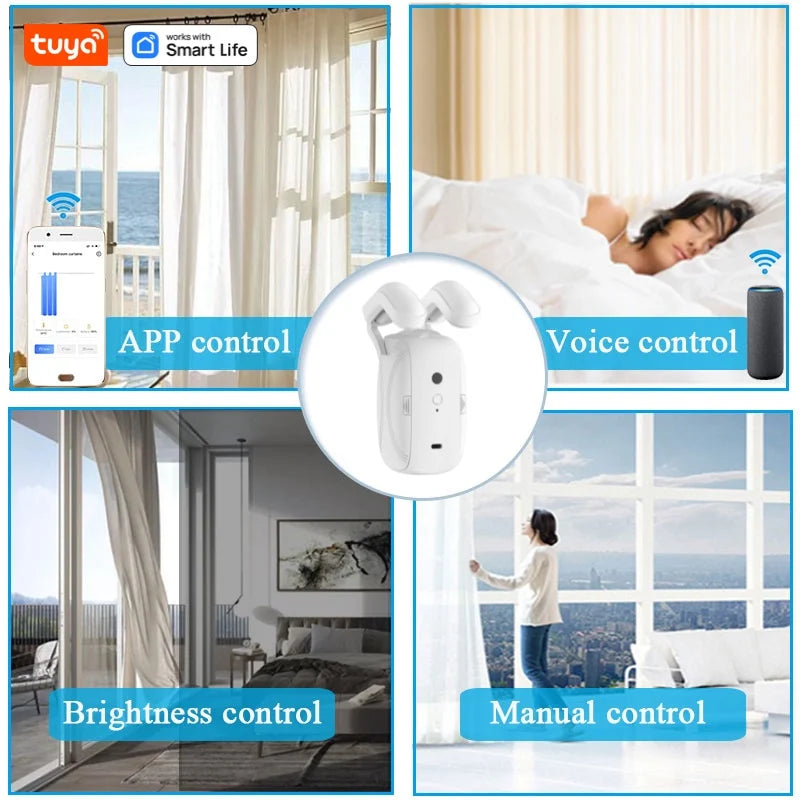 Robot rideau intelligent WiFi; double ouverture