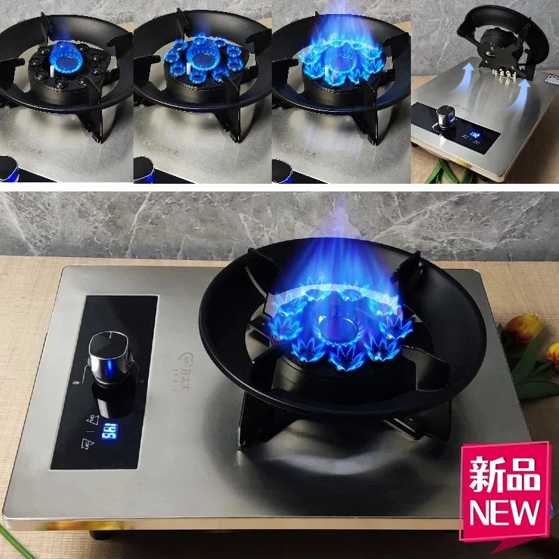 Cuisinière à gaz à brûleur unique avec feu puissant pour la cuisine domestique, bureau intégré liquéfié