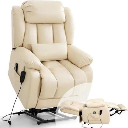 Fauteuil inclinable pour adultes, fauteuil élévateur électrique à double moteur, position infinie, levage plat, massage et chauffage, extension, personnalisé