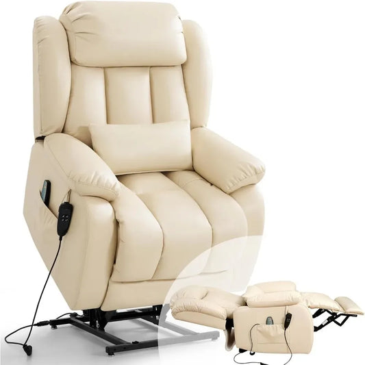 Fauteuil inclinable pour adultes, fauteuil élévateur électrique à double moteur, position infinie, levage plat, massage et chauffage, extension, personnalisé