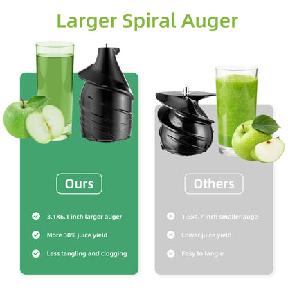 BioloMix-Extracteur de jus à mastication lente, presse à froid, Ju479, goulotte de rajeunissement de 78mm, moteur injuste, convient aux fruits entiers, 200W, 40-65 tr/min