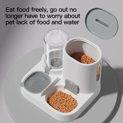 Distributeur et mangeoire automatiques d'eau pour chat, 1 paquet, anti-déversement, grande capacité, conception monobloc,
