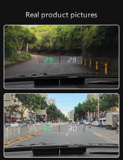 Compteur de vitesse numérique W1 GPS HUD Plug And Play, affichage tête haute pour toutes les voitures, grand police KMH, projecteur de pare-brise, accessoires de voiture