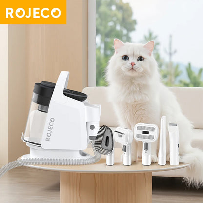 ROJECO Kit d'aspirateur de toilettage multifonction pour animaux de compagnie 5-en-1 aspirateur domestique Portable pour Kit de toilette aspirateur de poils de chien et de chat