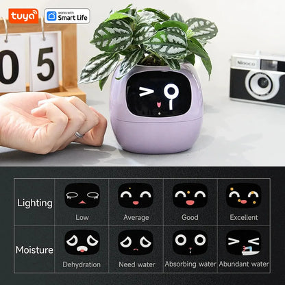 Jardinière intelligente Tuya Gen1 Ivy, plaisir sans fin avec plus de 49 expressions riches, 7 capteurs intelligents, les puces IA rendent la culture des plantes facile et amusante