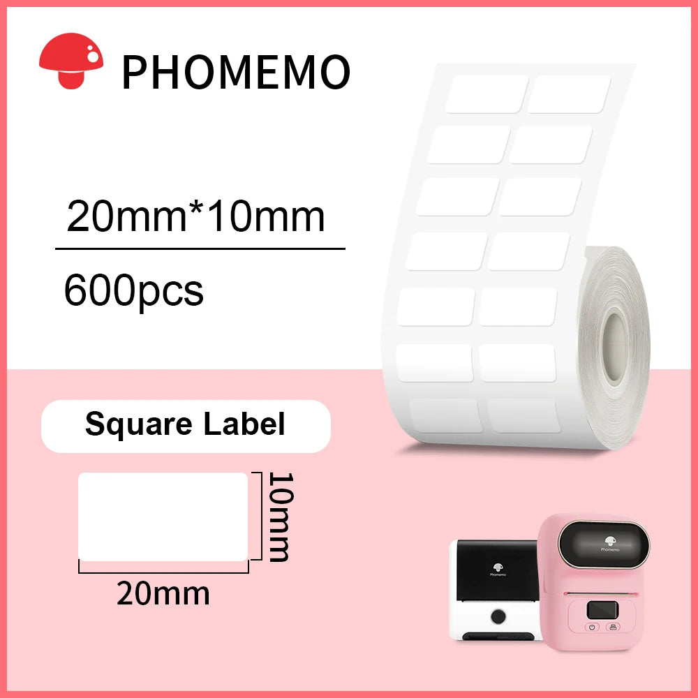 Phomemo – étiquettes autocollantes rectangulaires blanches, papier autocollant pour imprimante d'étiquettes Phomemo M110 M220, Identification étanche